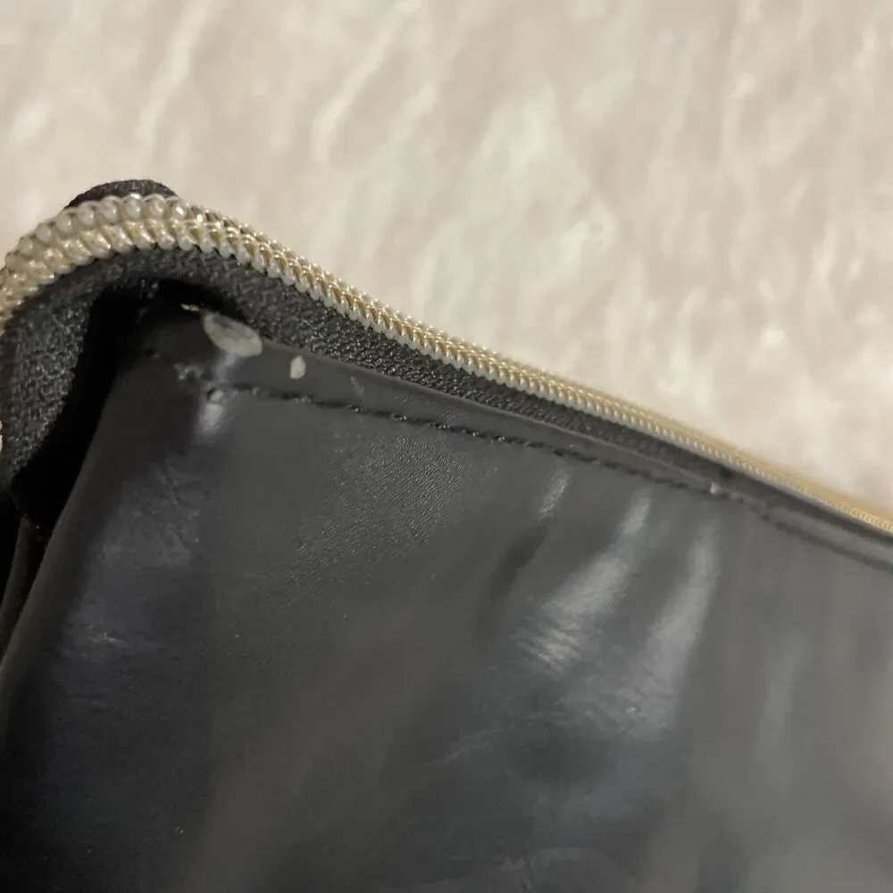 Stone Mountain USA Black Leather Wallet Wristlet 5”x 9” , Soft Smooth Black‎